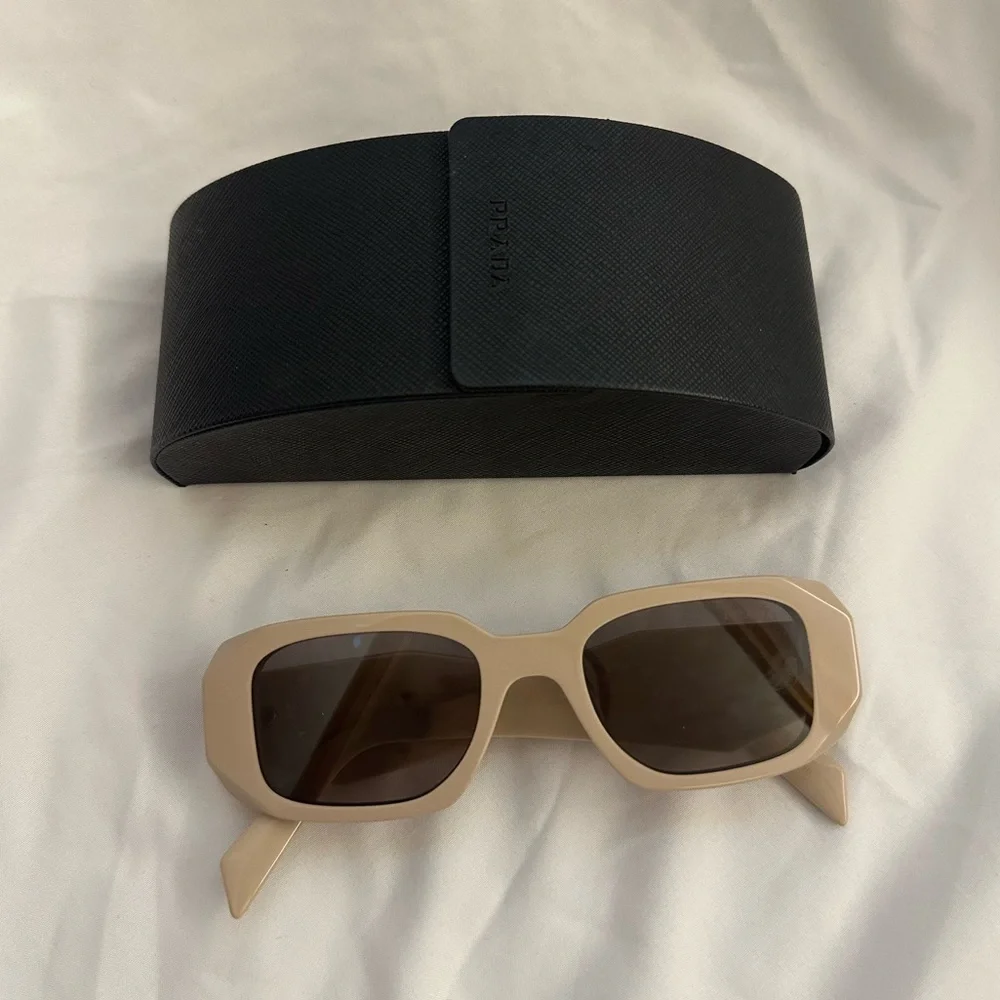 Prada Beige Rectangular Sunglasses - Picture 3 of 8